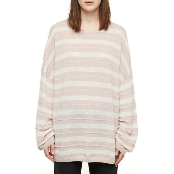 All Saints Sweaters - AllSaints Sweater L Cassia Stripe Boat Neck Wool